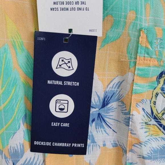 IZOD Saltwater Tropical Graphic Dockside Short Sleeve Button Down Shirt Sz M NEW - Picture 9 of 13